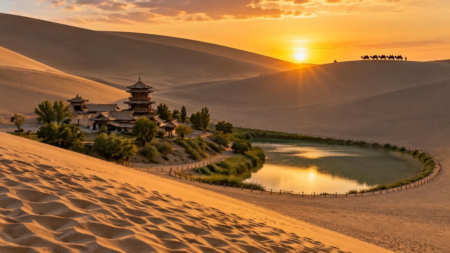 Mingsha dunes and Crescent Lake — Dunhuang's desert romance
