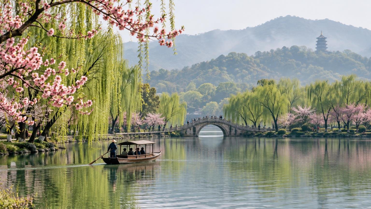 西湖春色——杭州的山水与茶乡