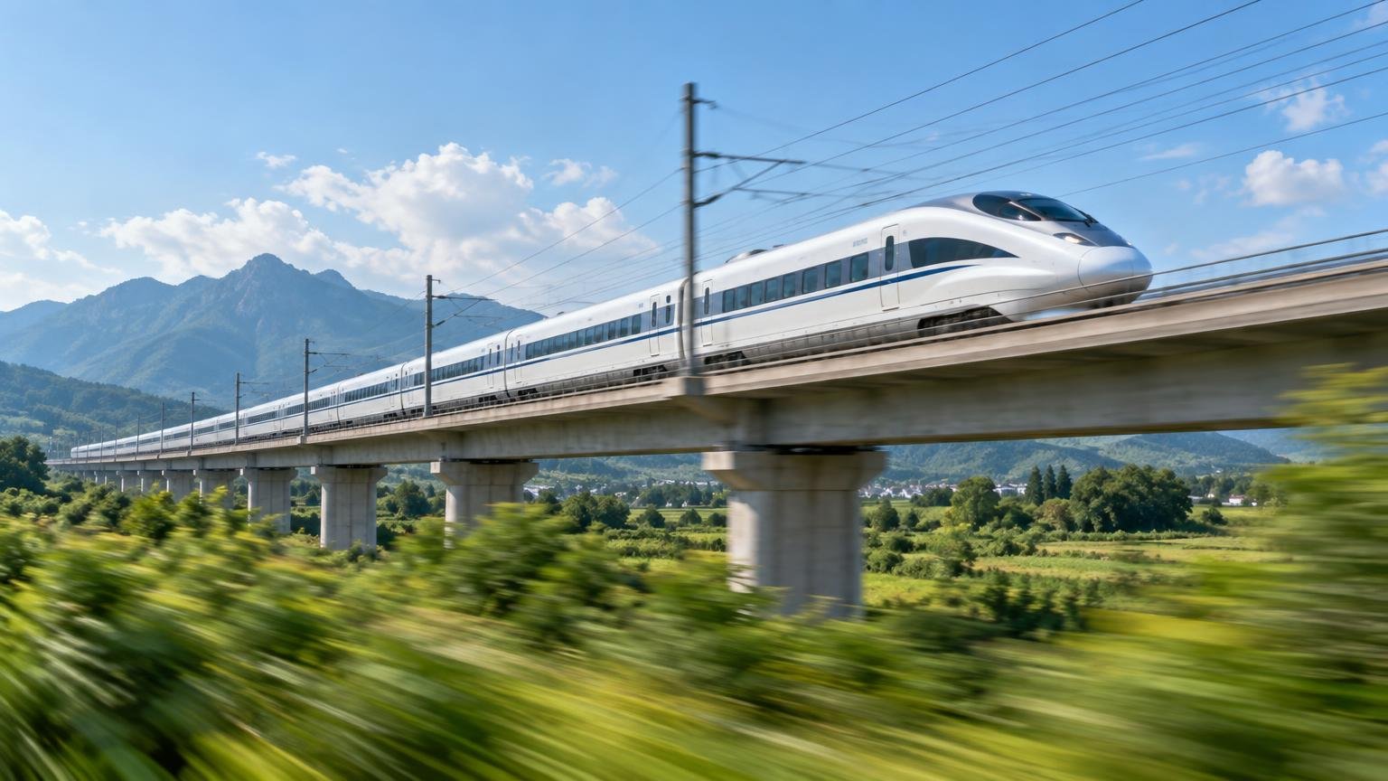 中國高鐵列車進站——準點與市中心直達