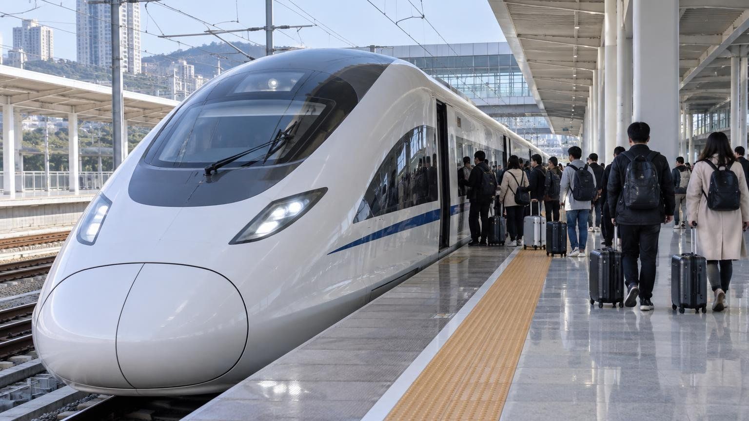 High-speed train at the platform