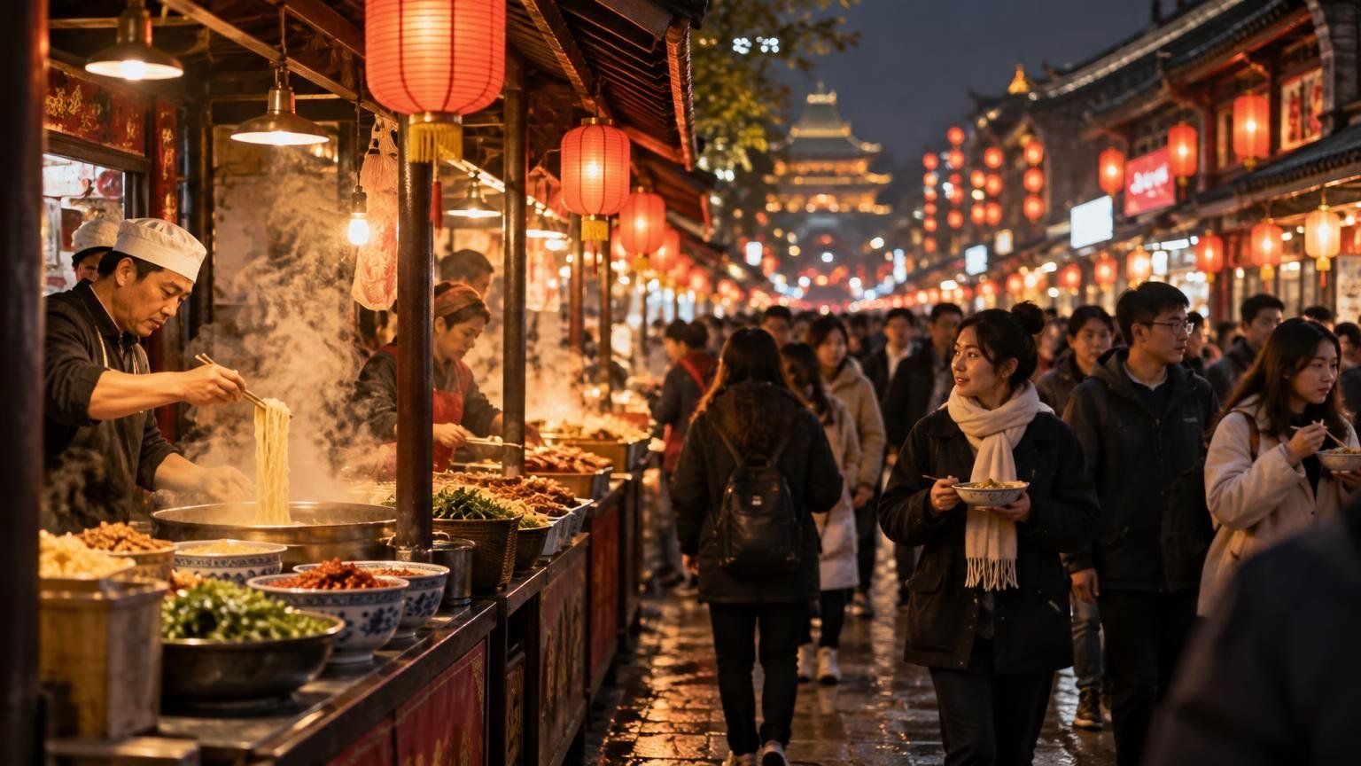 Chinese night food market